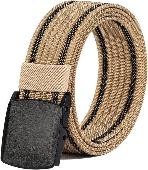 Men'S Nylon Belt, Military Tactical Belt with YKK Plastic Buckle, Durable Breathable Canvas Belt for Work Outdoor Cycling Hiking Skiing,Adjustable for Pants Size below 46Inches[53"Long1.5"Wide]