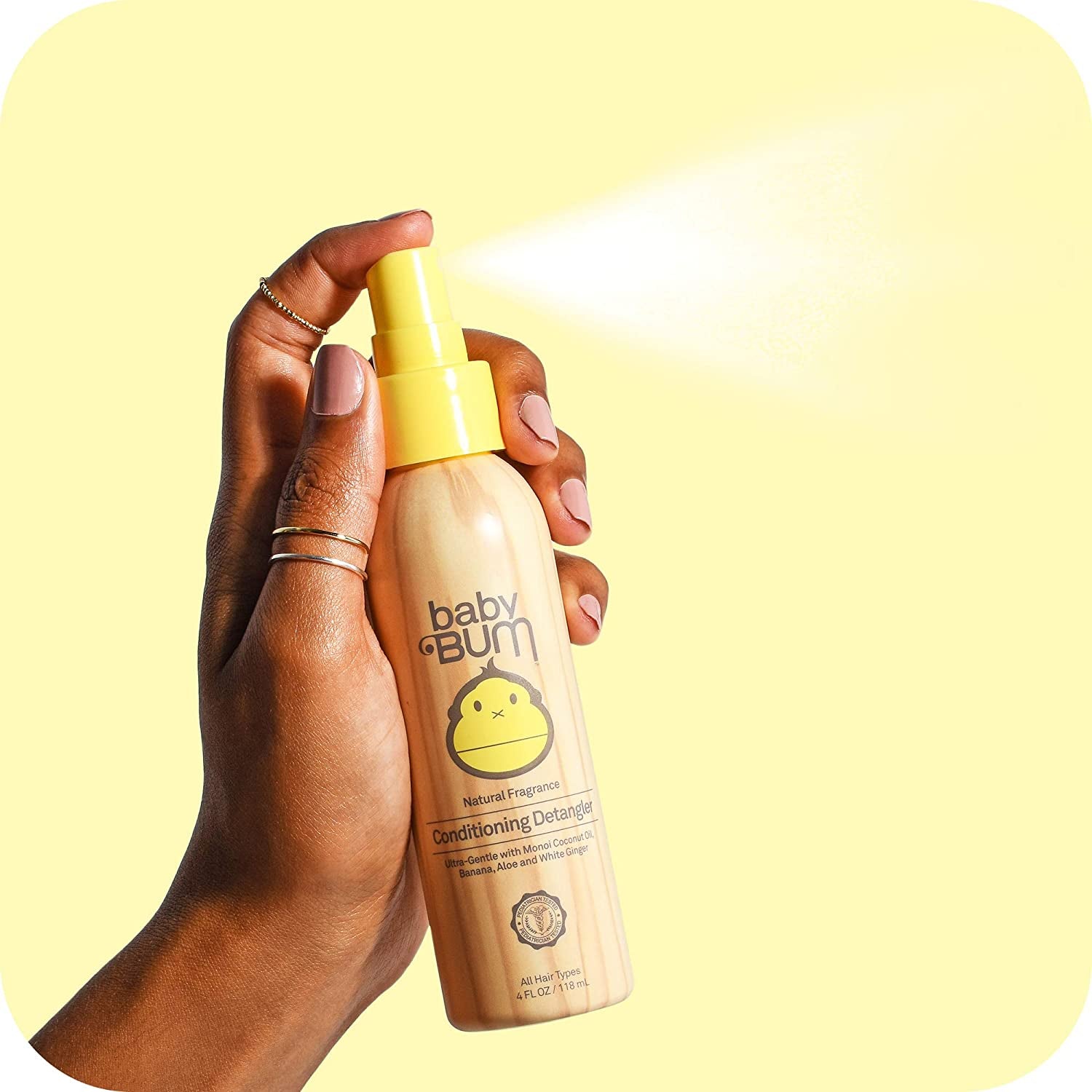 Baby Bum Conditioning Detangler Spray | Leave-In Conditioner Treatment with Soothing Coconut Oil| Natural Fragrance | Gluten Free and Vegan | 4 FL OZ (Pack of 1)