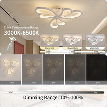 Load image into Gallery viewer, Modern LED Ceiling Light,Dimmable Acrylic Flush Mount Ceiling Lamp,3 Petals Metal Flower Shape Chandelier Lighting Fixture for Living Room Bedroom Kitchen Office Dining Room
