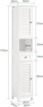 Load image into Gallery viewer, Tall Cabinet, Freestanding Cabinet, Bathroom Cabinet, 170X32X30 Cm, White, FRG236-W

