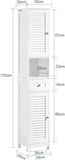 Tall Cabinet, Freestanding Cabinet, Bathroom Cabinet, 170X32X30 Cm, White, FRG236-W