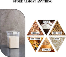 Load image into Gallery viewer, ™ 5 Piece Container Set, Large Airtight Food Storage Container Set of Two, 10KG and 5KG Storage Container Comes with Scoop and 3 Containers for Kitchen and Pantry Organiser
