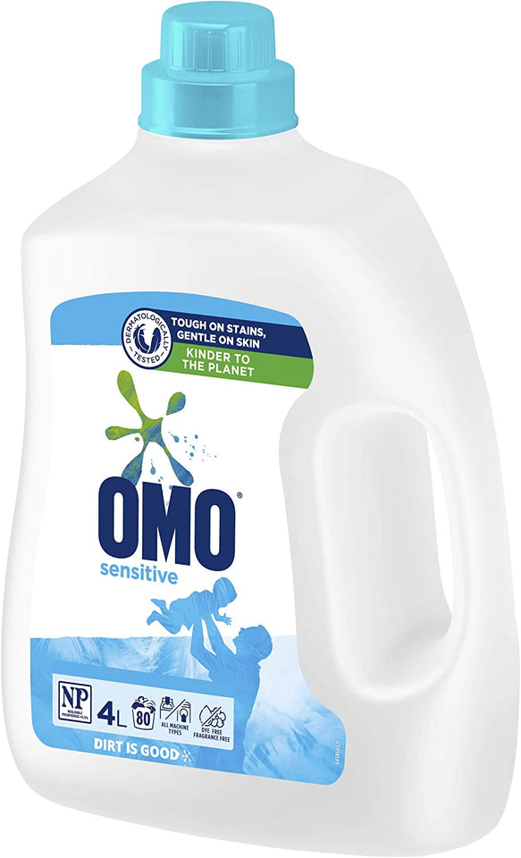 Sensitive Liquid Laundry Detergent 4L, 80 Washes, Fragrance Free