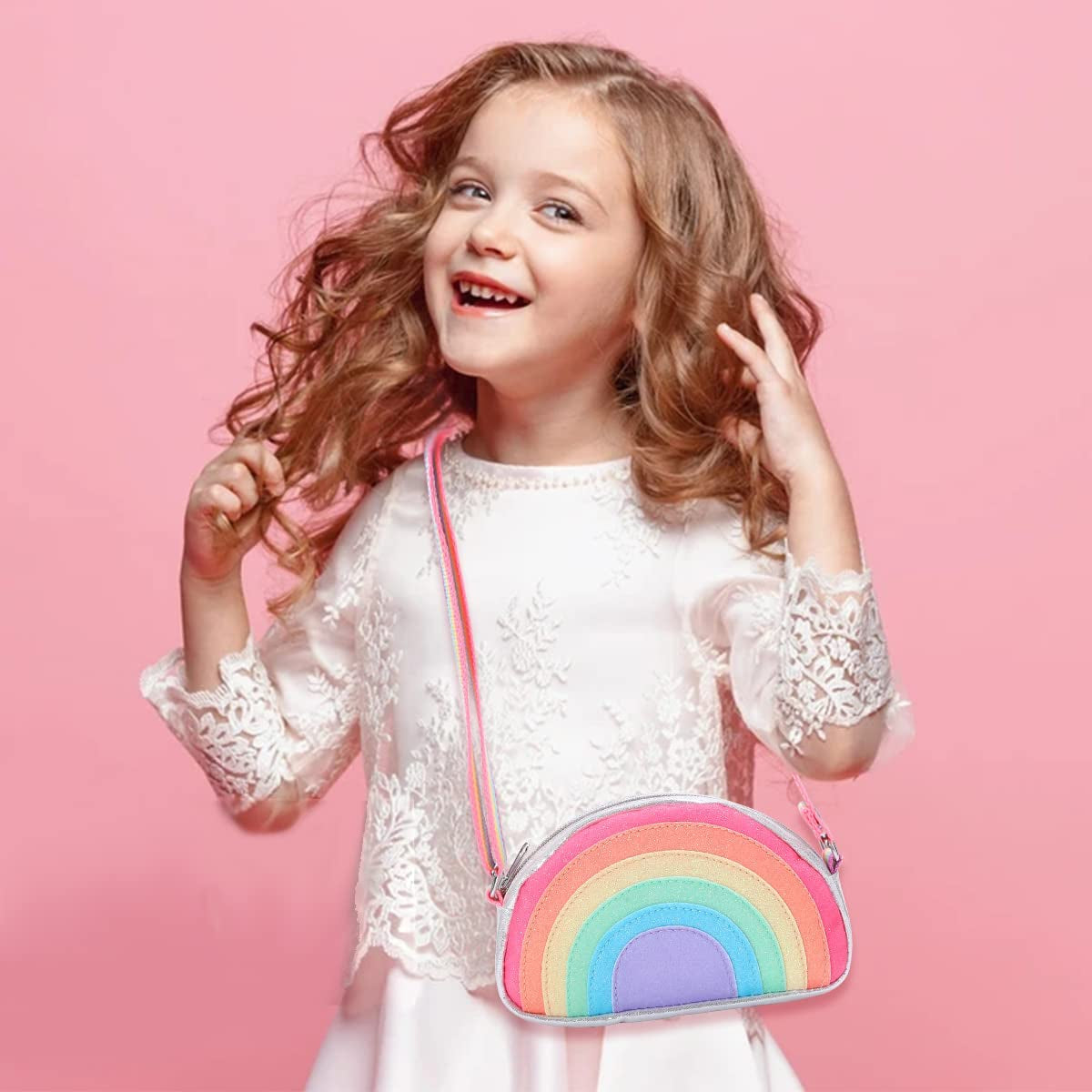 Girls Purse Toddler Purse Kids Purse Girls Purse for Little Girls Shoulder Bag for Girls, Multicolor, Small, Rainbow