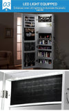 Dual Use Wall Mounted Hang over Mirror Jewellery Cabinet LED Light White