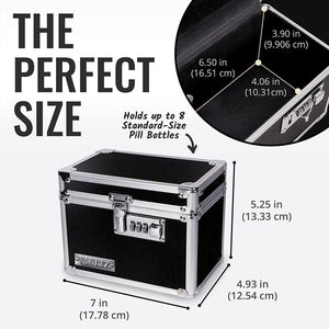 Medicine Lock Box W/Combination Lock - 5 X 7 X 5" Cabinet Safe, Black
