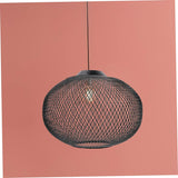 Wrought Iron Lampshade Vintage Light Bulbs Rattan Pendant Woven Clip on Lamp Shade Drum Lampshae Cover Lampshades for Bulb Fixture Guard Black,Xajd54D4511R7