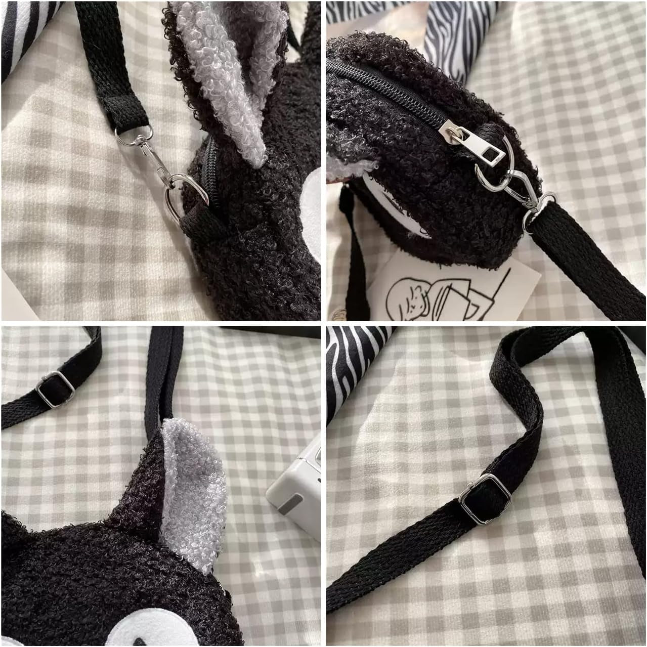 Little Girls Fashion Cute Crossbody Shoulder Bag Plush Handbag Mini Purse