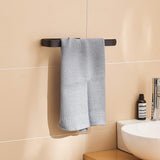 Towel Rail Wall Mounted, Black Self Adhesive Towel Rail, Aluminum Towel Rack for Bathroom, Kitchen, Toilet, No Drilling Wall Towel Rack (Black)