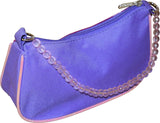 Frozen Elsa & Anna Shoulder Handbag with Beaded Handle, Purple-Pink, Small
