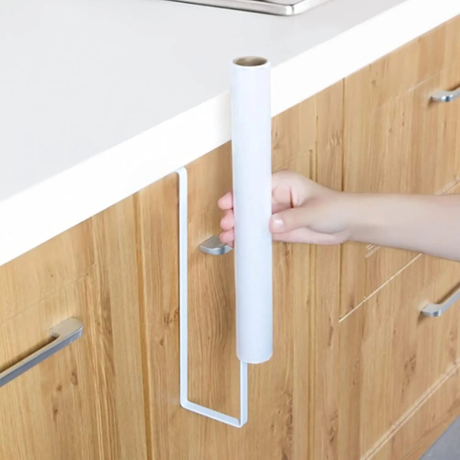 Paper Roll Holder, Paper Towel Roll Holder Dispenser Napkins Storage Rack Paper Towel Holder under Kitchen Cabinet Hanging Paper Towel Rack Hanger