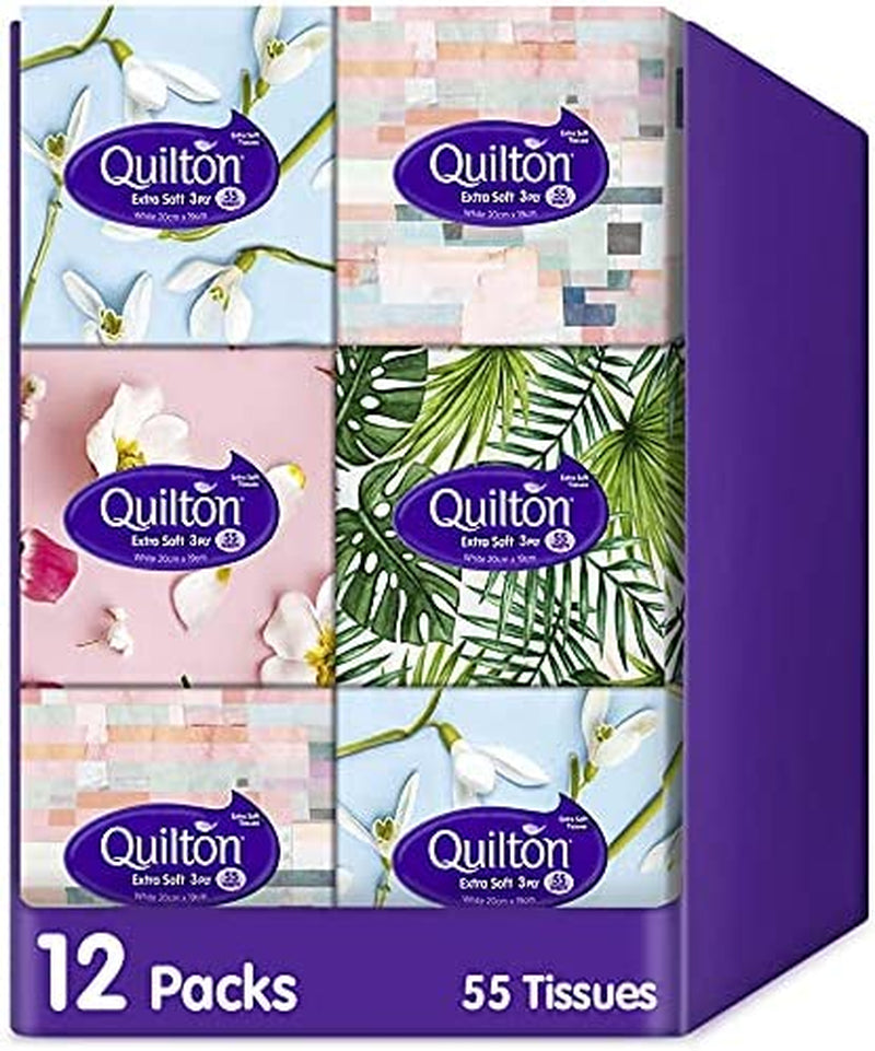 Extra Soft 3 Ply 55 Tissues Cubic Box Pack, 12 Packs