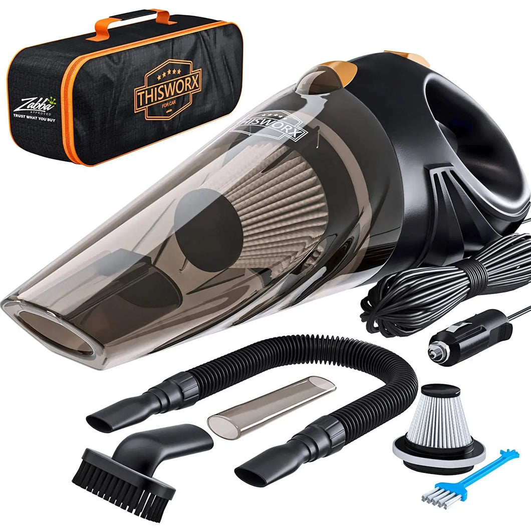 Portable Car Vacuum Cleaner: High Power Corded Handheld Vacuum w/ 16 Foot Cable - 12V - Best Car & Auto Accessories Kit