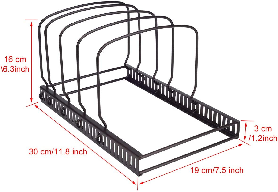 Adjustable Bakeware Rack, 10 Adjustable Compartments, for Pantry or ...