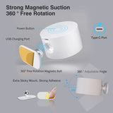 LED Wall Sconce, Wall Mounted Lamp with Rechargeable Battery Operated USB Port 3 Color Temperature & 3 Brightness Level 360°Rotate Magnetic Ball, Cordless Wall Light for Reading Bedside-White