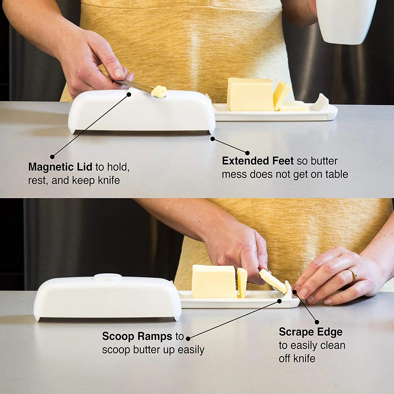 Butter Hub Extra Large Butter Dish with Lid and Knife, Dishwasher Safe Pattan Australia