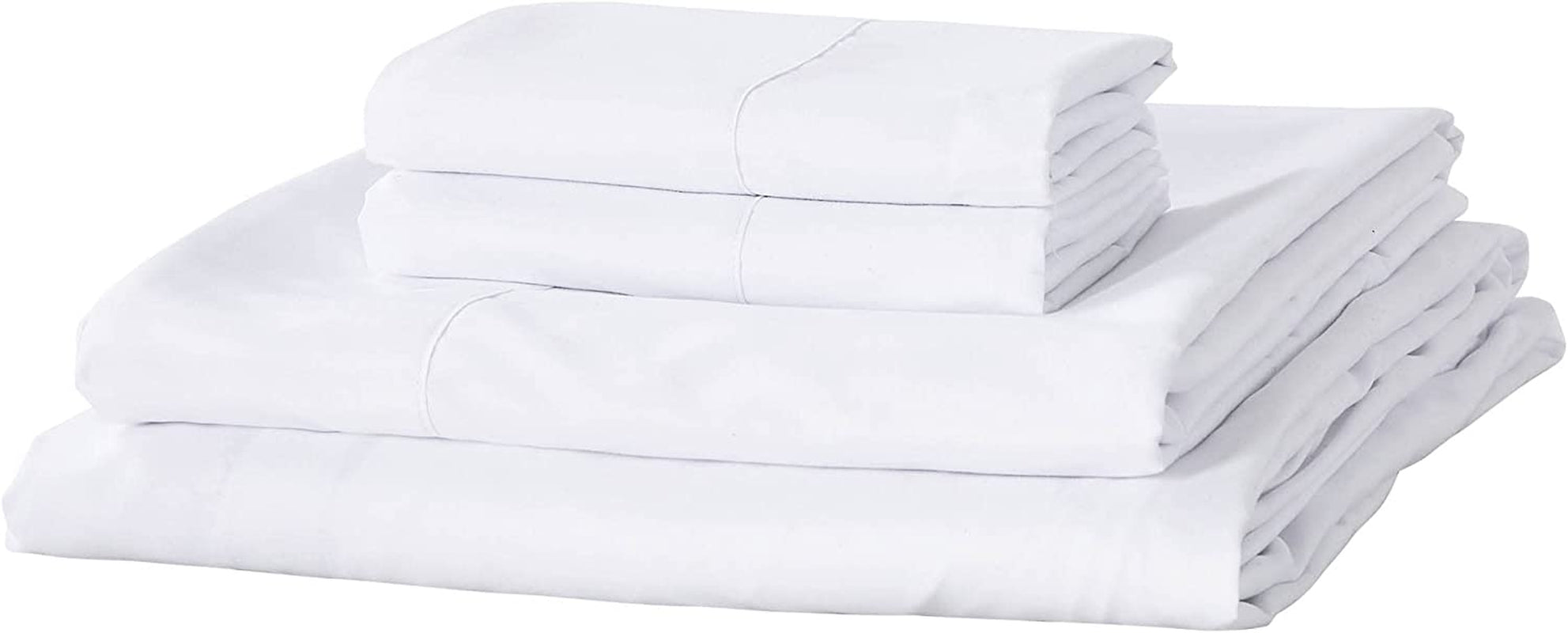 White Sheet Set King Single 1000TC Premium Soft Microfibre Solid Plain Color - 3PCS Fully Fitted 40Cm Deep Pocket Bed Sheet Set (White, King Single)