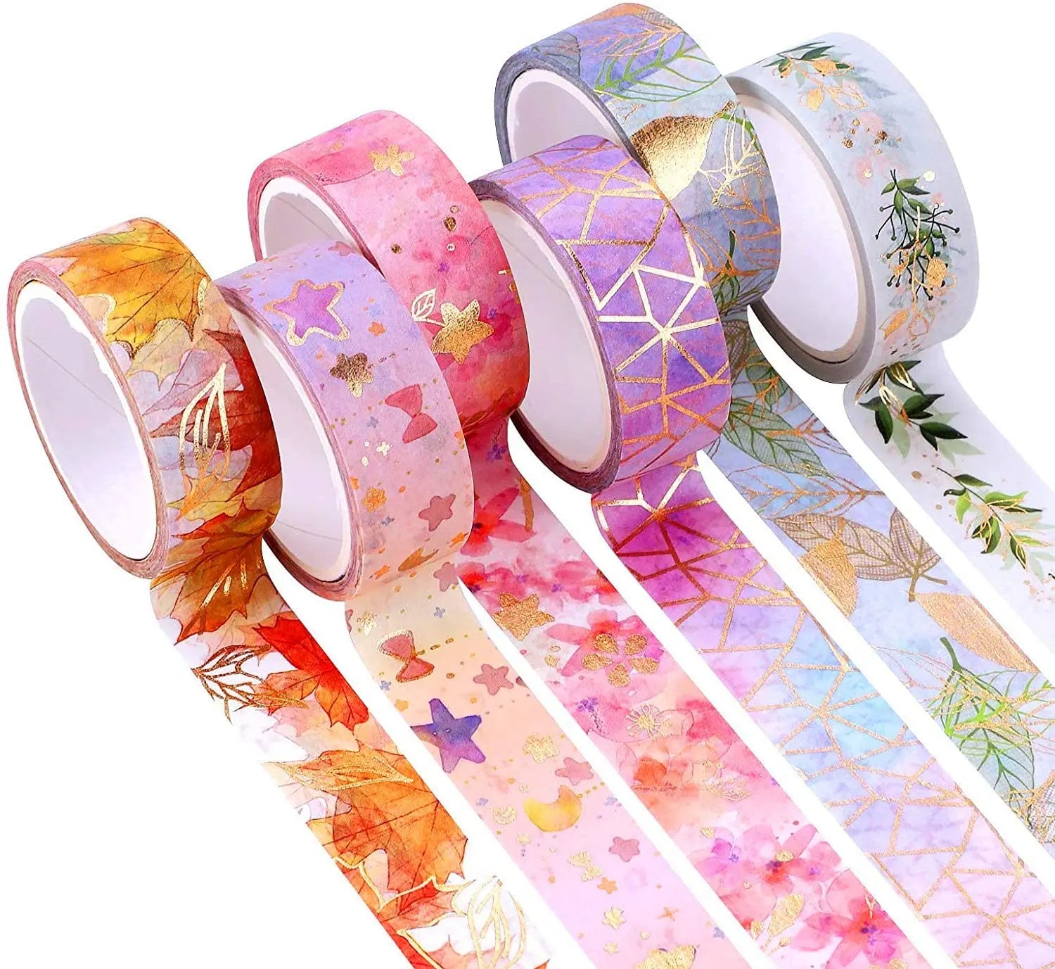 YUBX Flower Gold Washi Tape Set VSCO Foil Decorative Tape for DIY Crafts Pattan Australia