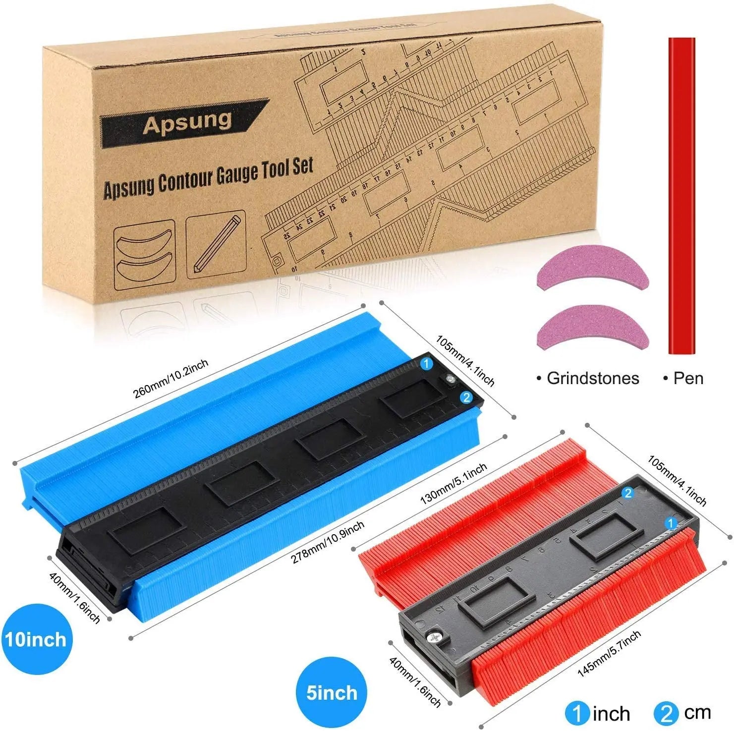 Contour Gauge Apsung Contour Duplication Gauge Mark and Cut,10-Inch Widen and 5-Inch,Copy Irregular Shapes Measuring for Corners and Contoured pattanaustralia