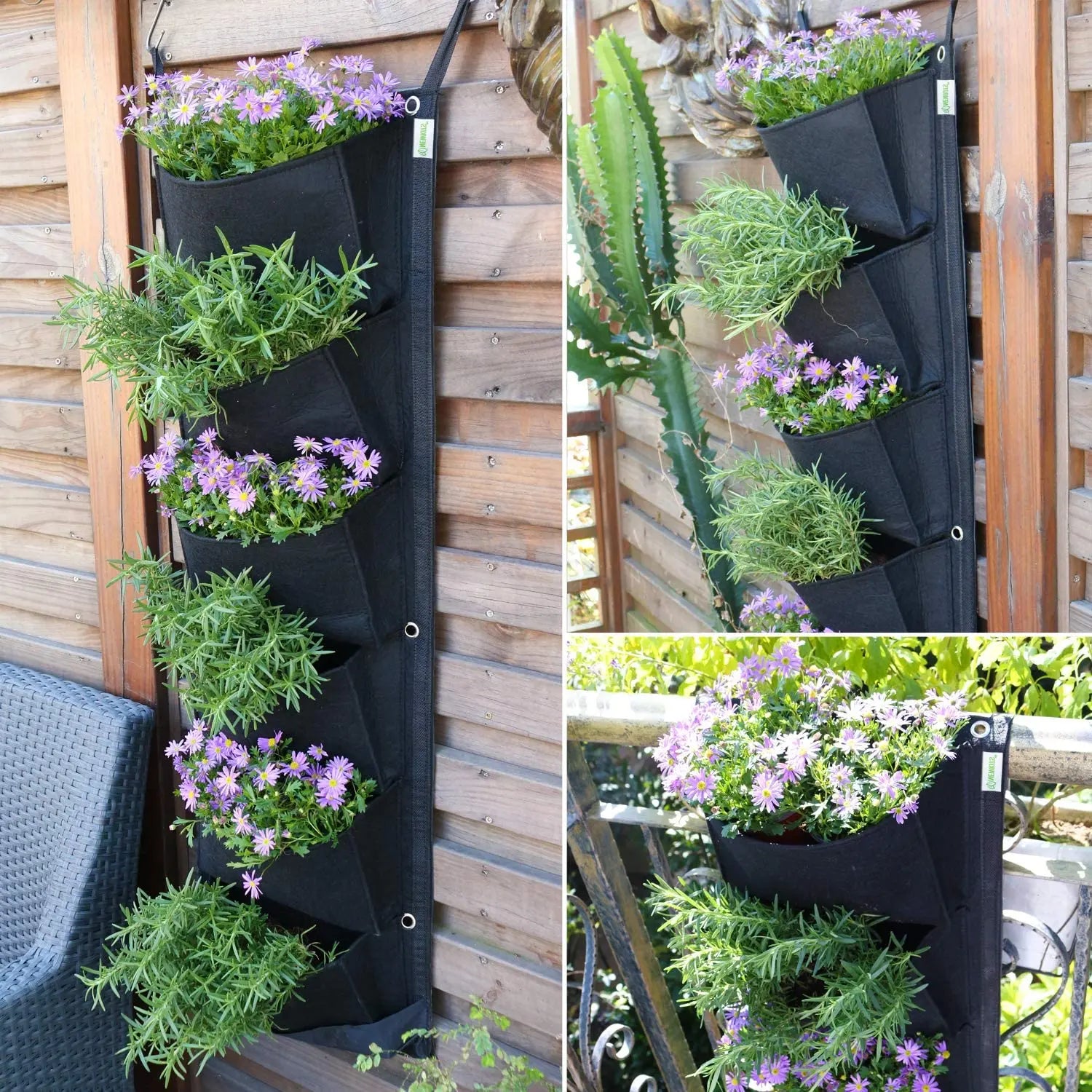 Vertical Wall Garden Planter with 6 Pockets  Growth Design, Large Space, Waterproof, Breathable Use for Hanging herb for Courtyard, Office, Home pattanaustralia