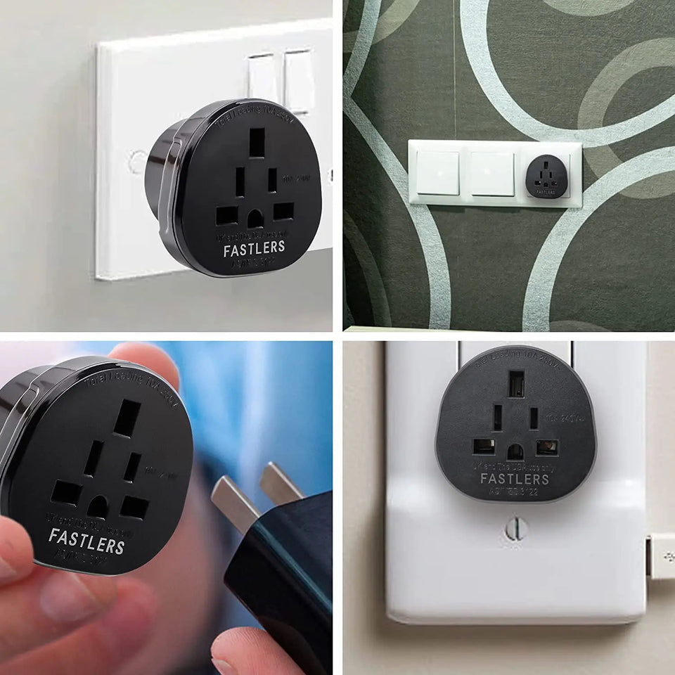 Fastlers Universal Travel Adapter Plug with 3 Insulated pins Pattan Australia