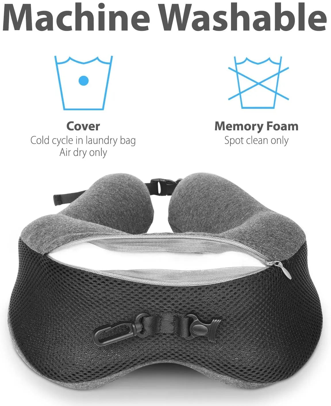 Fosmon Travel Neck Pillow with Earplugs, Soft and Comfortable Memory Foam Neck Cushion, Head & Chin Pattan Australia
