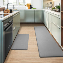 Load image into Gallery viewer, 2 Pcs Anti Fatigue Kitchen Mat, Thick Cushioned, Waterproof, Non Skid Standing Rugs and Mats for Office, Home, Grey
