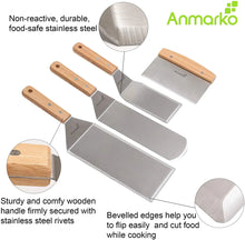 Load image into Gallery viewer, Stainless Steel Metal Spatula Set Metal Utensil great for BBQ Grill Flat Top Cast Iron Griddle
