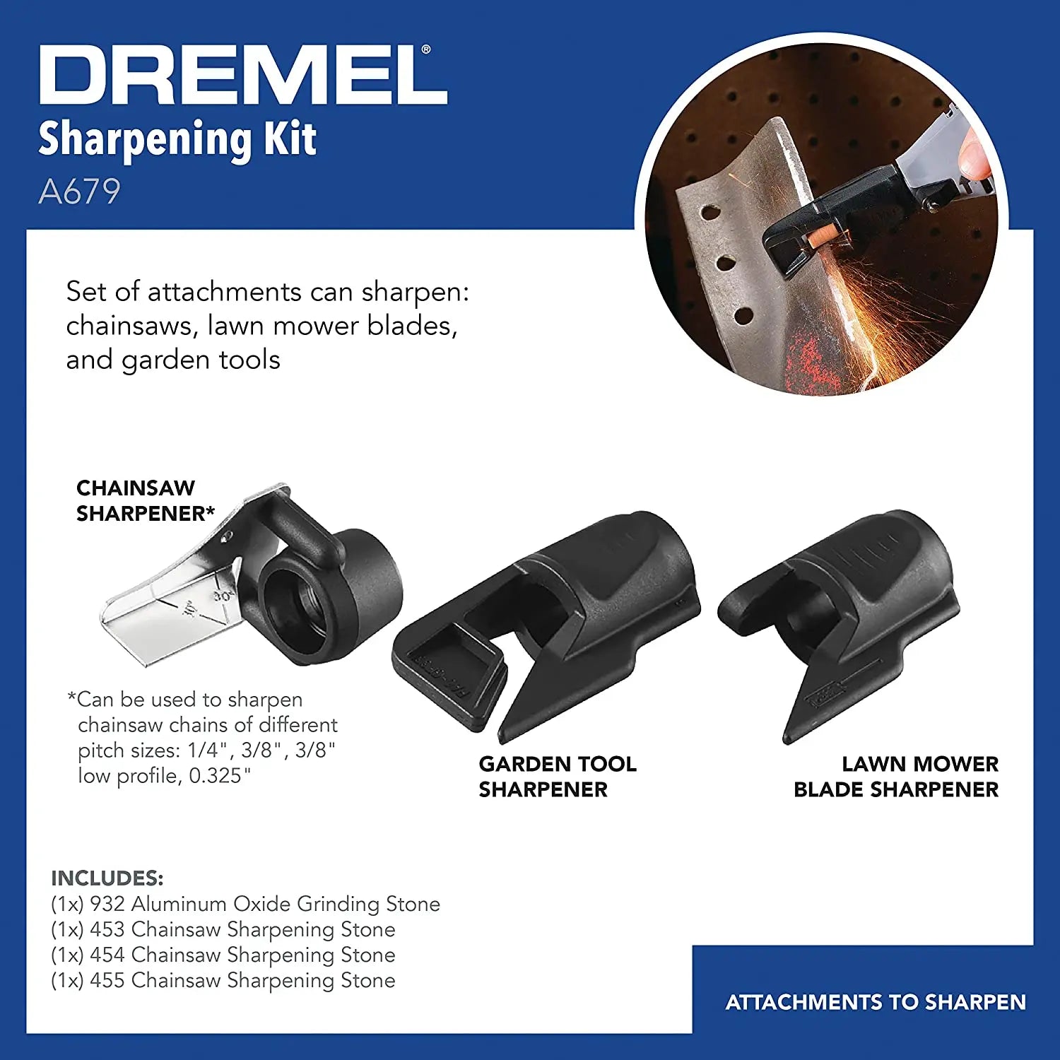 Dremel Attachment Kit for Sharpening Outdoor Gardening Tools Pattan Australia