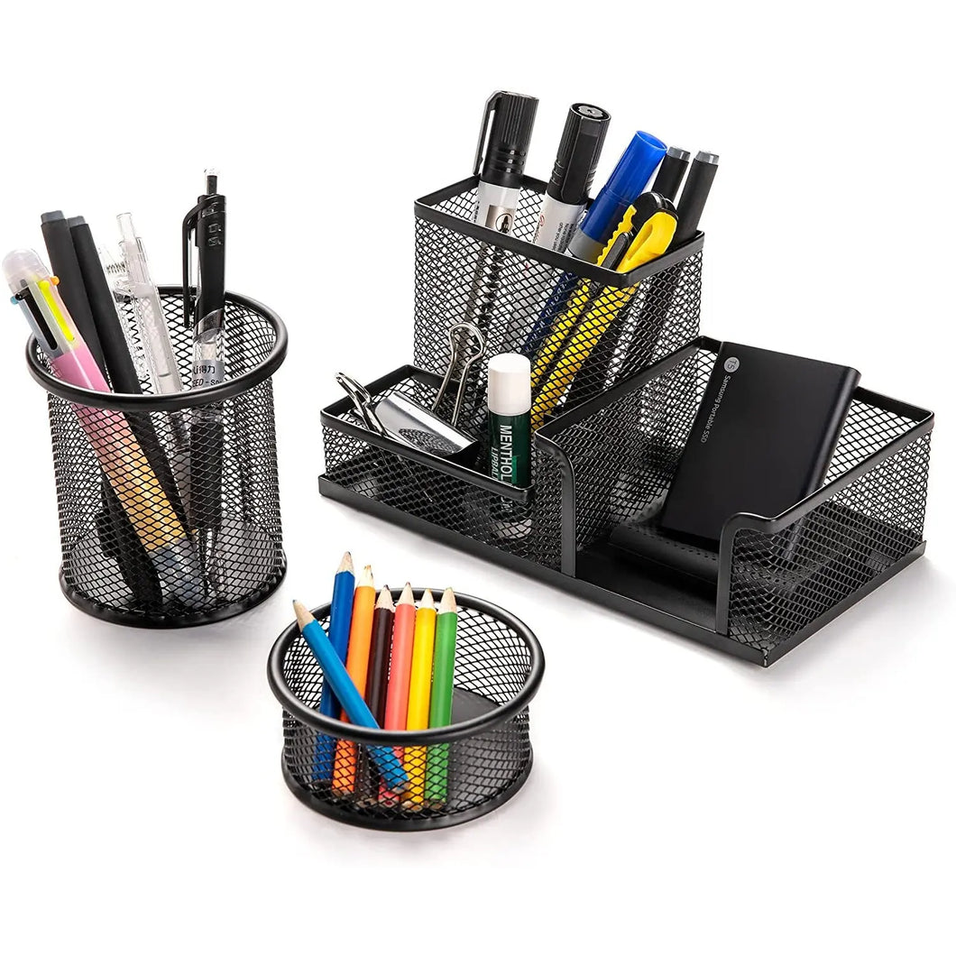 Desk Organizer Set with Pen Holder, Metal Mesh Pencil Holder Pattan Australia