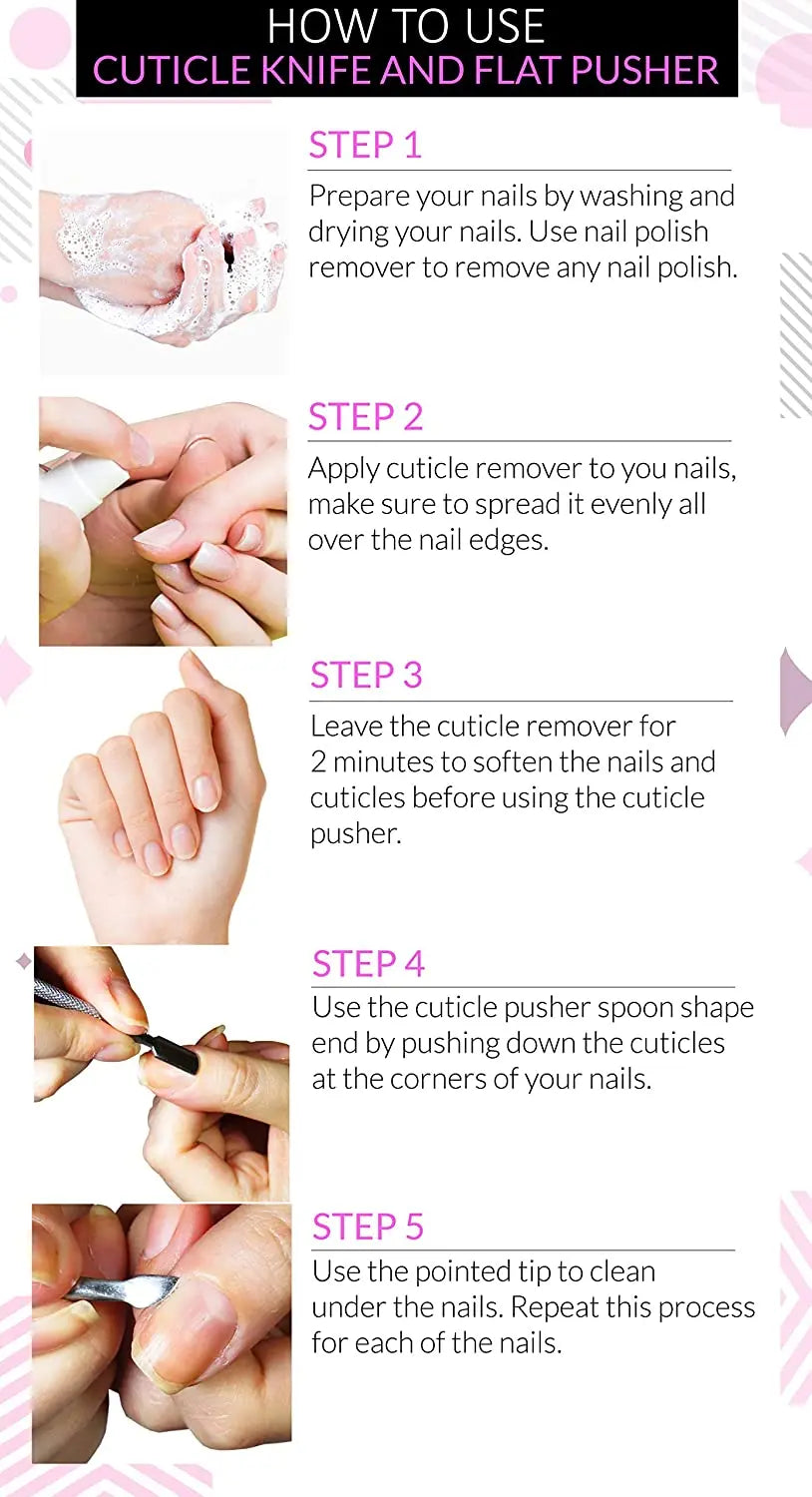 4 Pcs Manicure Pedicure Tools Set of Cuticle Pushers and Nipper Trimmer, Nails Tips Clipper, Edge Cutter pattanaustralia