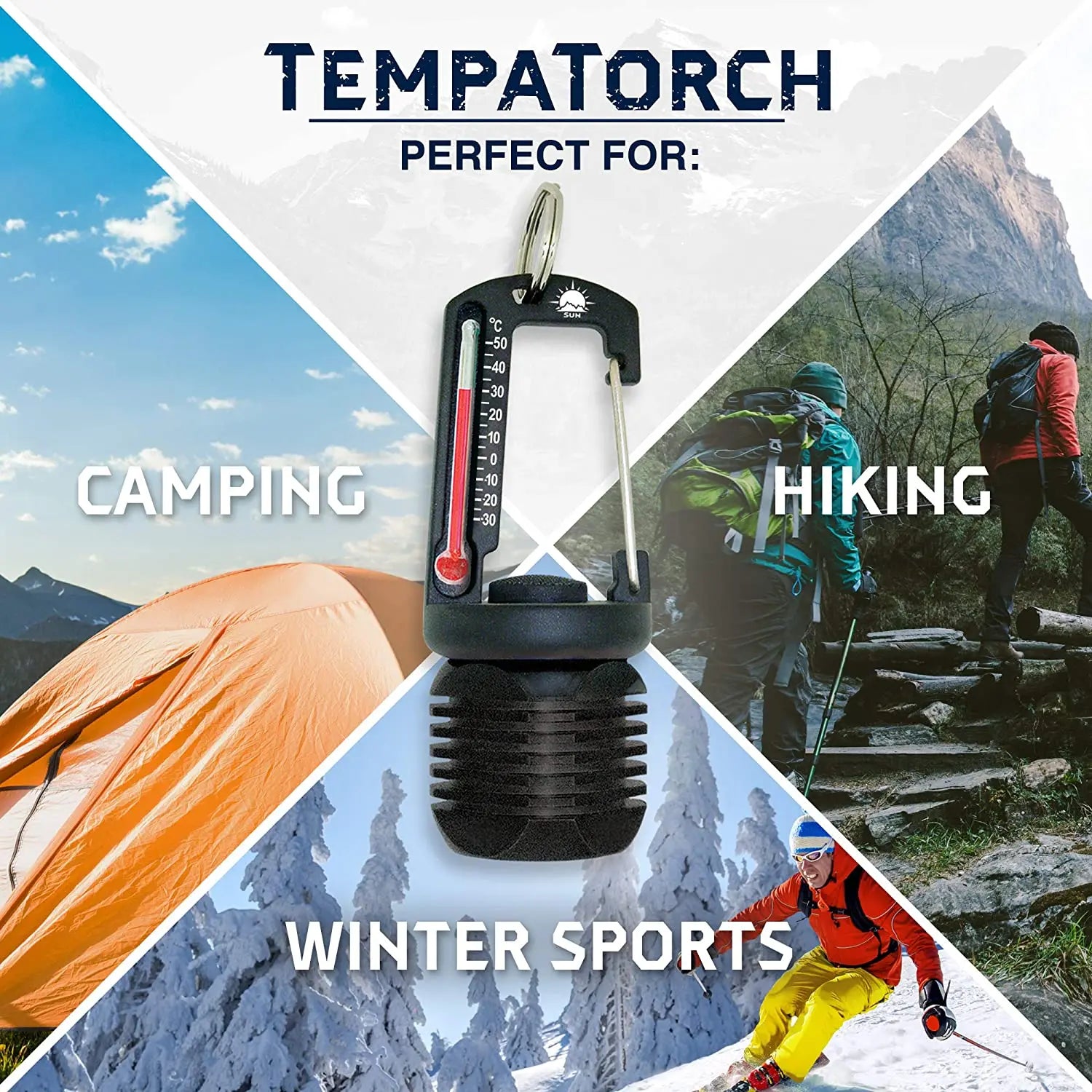 Sun Company TempaTorch  and Celsius Thermometer, Carabiner Pattan Australia