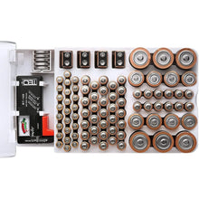 Load image into Gallery viewer, Lenoxx Battery Storage with Clear Cover Holds 93 Various Size Batteries Includes Tester
