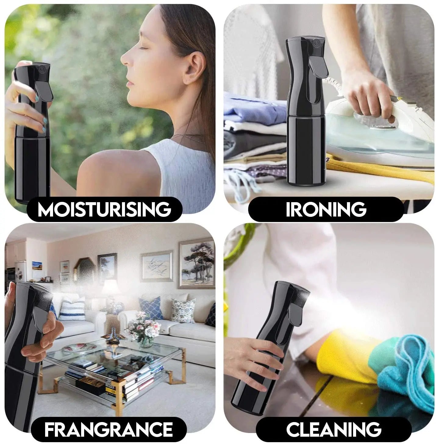 Swano Spray Bottle 200ML Black, for Cleaning, Hair Curling, Plants and Skin Care Pattan Australia