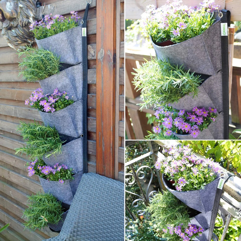 Vertical Wall Garden Planter with 6 Pockets  Growth Design, Large Space, Waterproof, Breathable Use for Hanging herb for Courtyard, Office, Home pattanaustralia