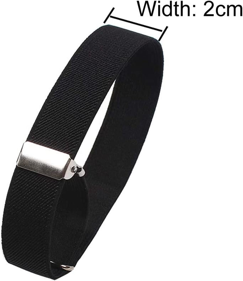 6 Pieces (3 Pairs) Unisex Elastic Adjustable Armbands Anti-Slip Shirt Sleeve Holders Adjustable Arm Shirt Garters Hold up Sleeve Garters Elastic Armbands, Black, Wine-Red, Blue with Beige Edge