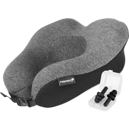 Fosmon Travel Neck Pillow with Earplugs, Soft and Comfortable Memory Foam Neck Cushion, Head & Chin Pattan Australia