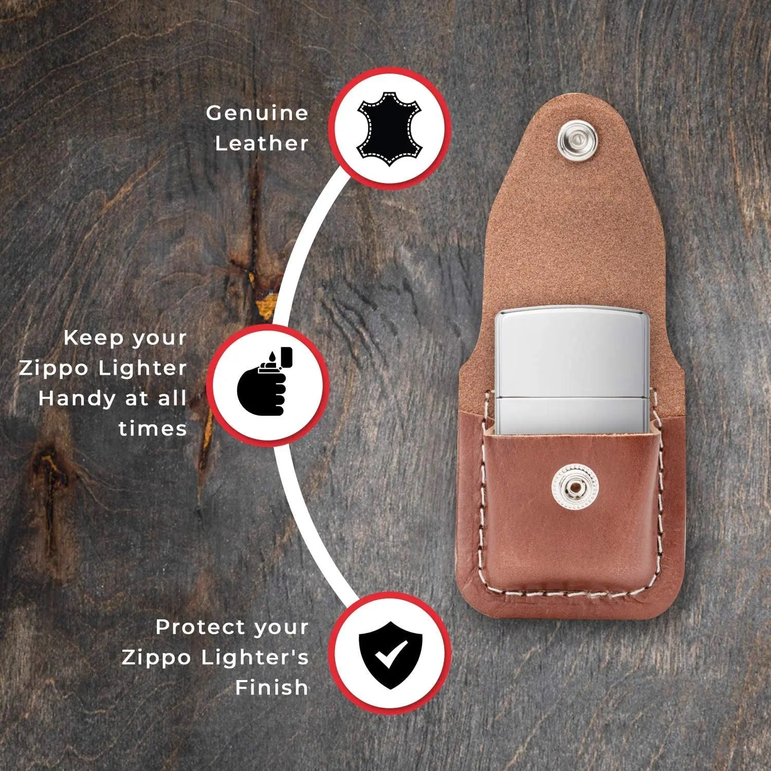 Zippo lighter Pouches with premium Quality Leather, Rigid pattanaustralia