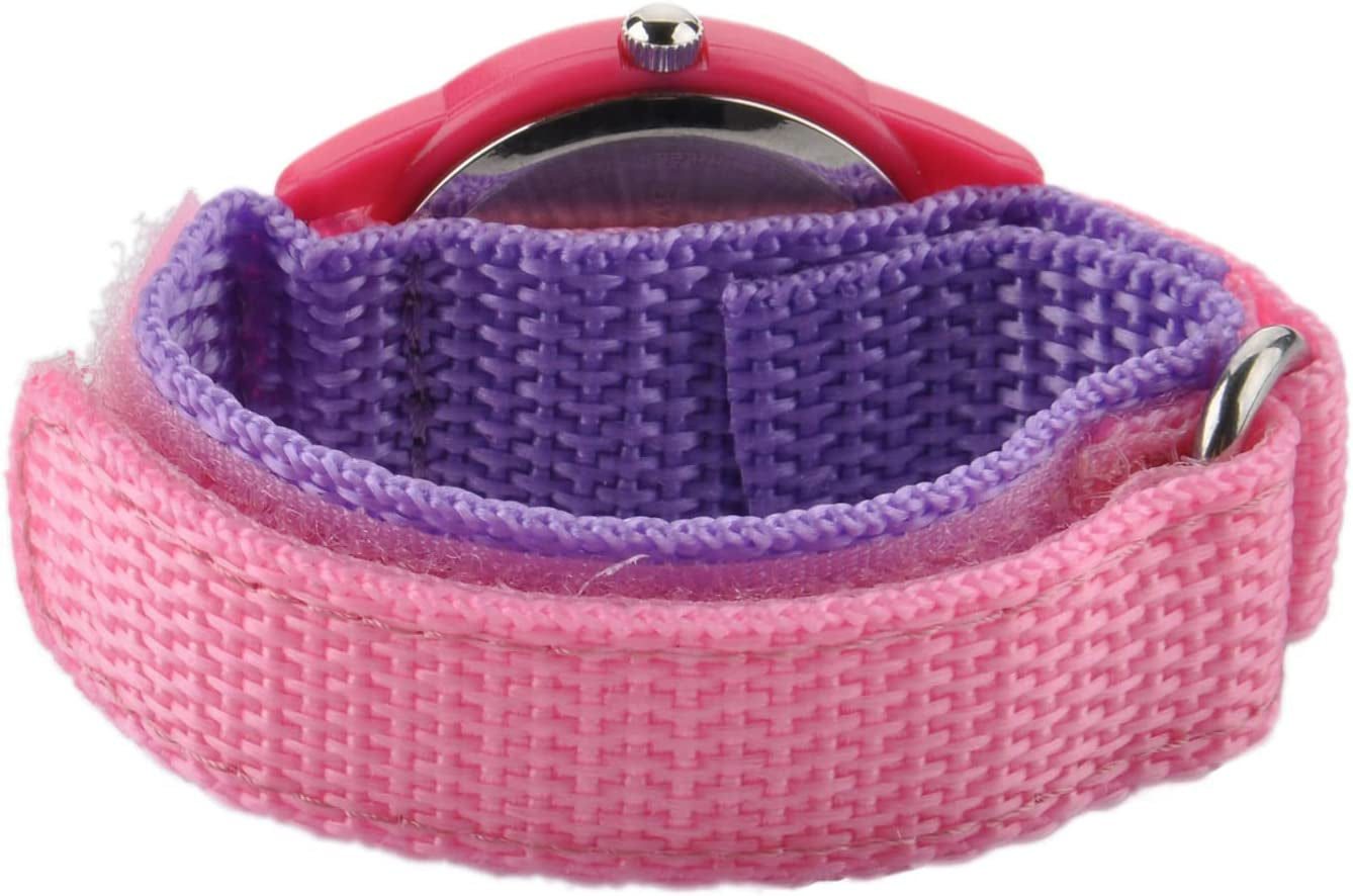 Kids' Frozen Elsa and Anna Watch, Pink Nylon Band