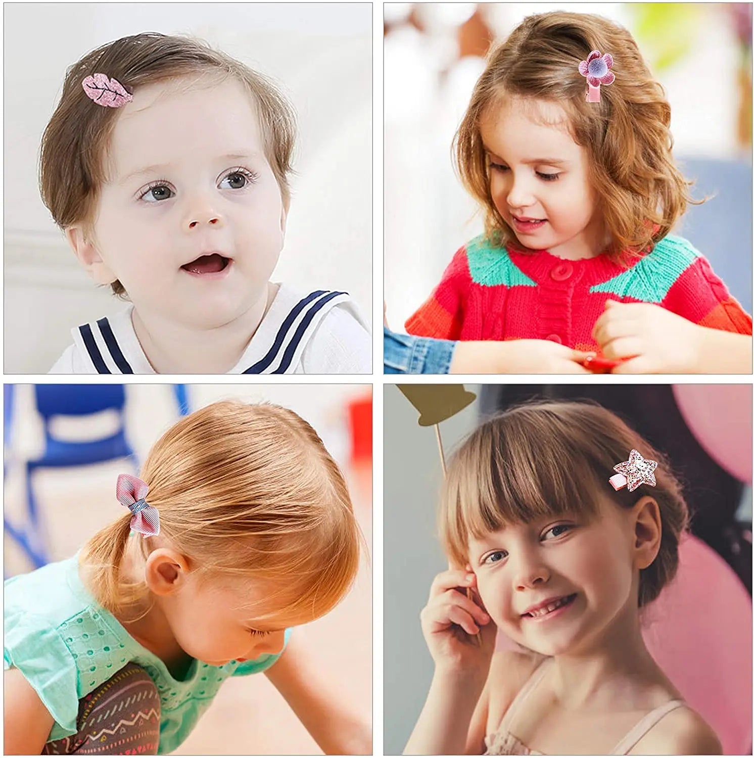 T Tersely 18PCS Baby Girl's Hair Clips, Cute Hair Bows, Elastic Hair Ties, Ponytail Holder Hairpins Set For Baby Girls, Teens, Assorted styles, (Pink) pattanaustralia