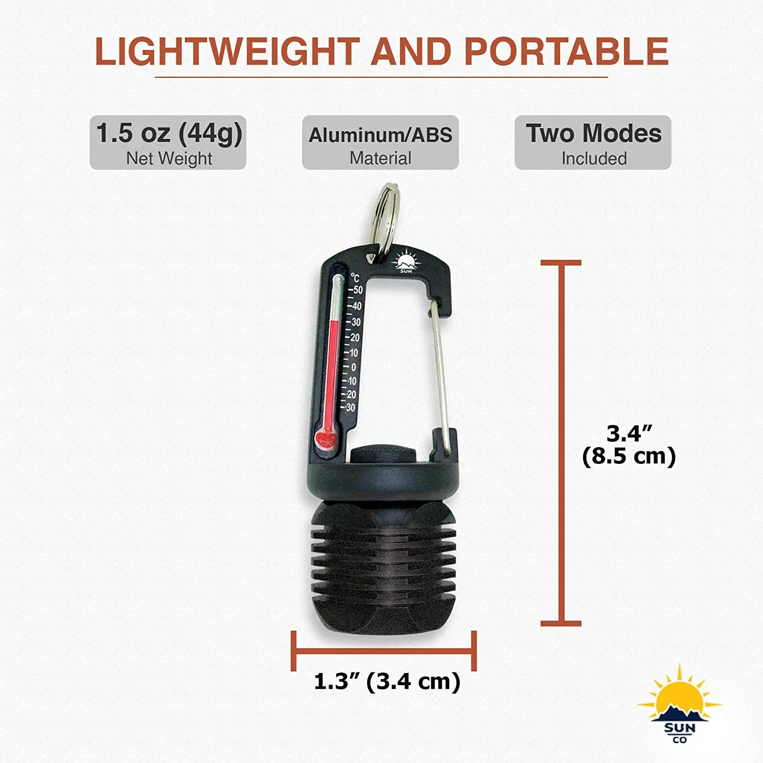 Sun Company TempaTorch  and Celsius Thermometer, Carabiner Pattan Australia