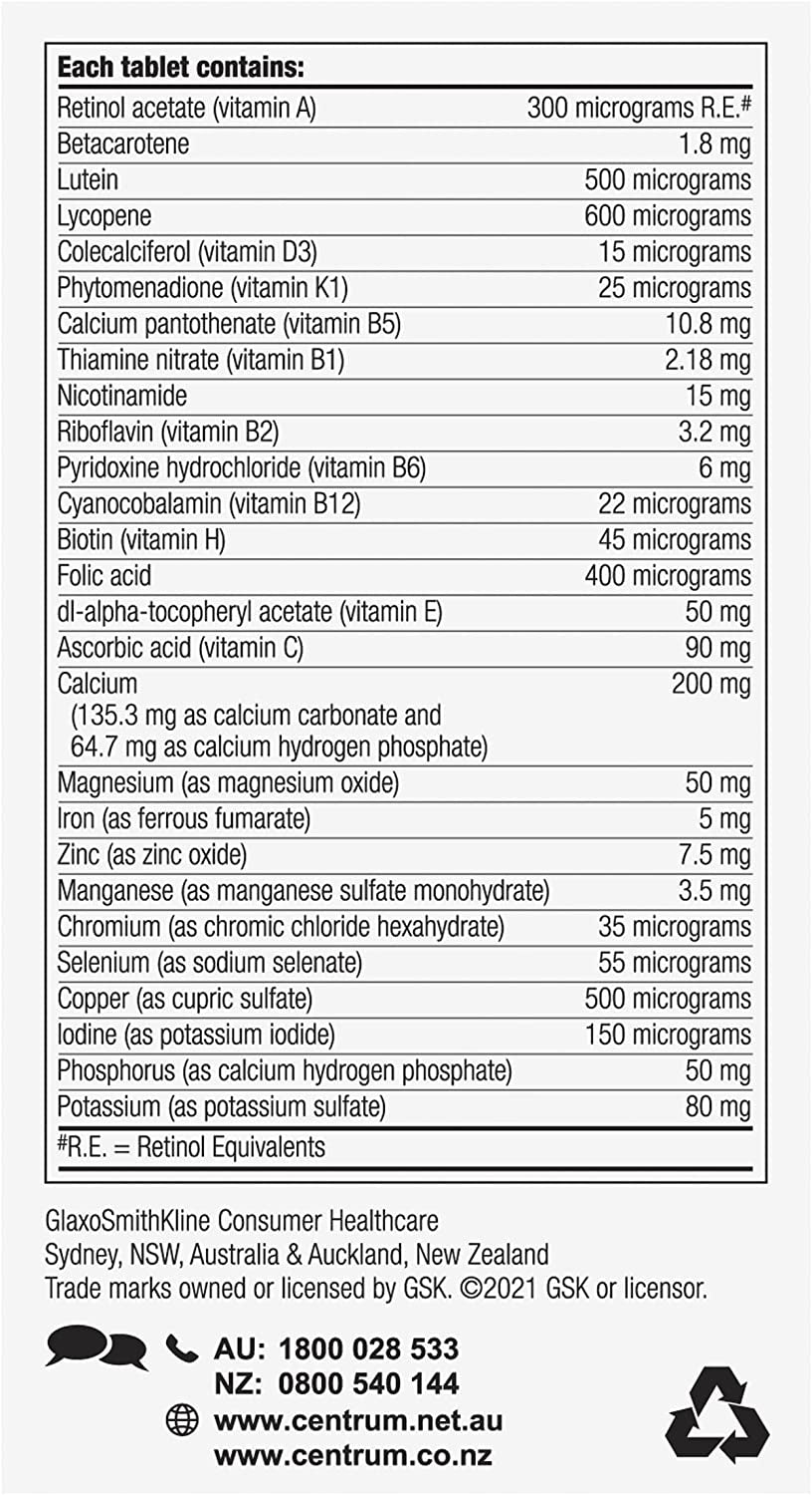 Advance, Multivitamin with Vitamins & Minerals to Support Energy, Immunity, Muscle Function & Healthy Skin, 100 Tablets