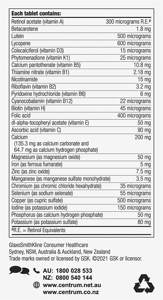 Advance, Multivitamin with Vitamins & Minerals to Support Energy, Immunity, Muscle Function & Healthy Skin, 100 Tablets