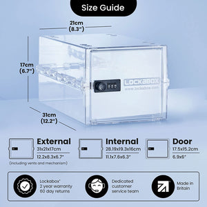 One™ | Compact and Hygienic Lockable Box for Food, Medicine, Tech and Home Safety (Crystal)