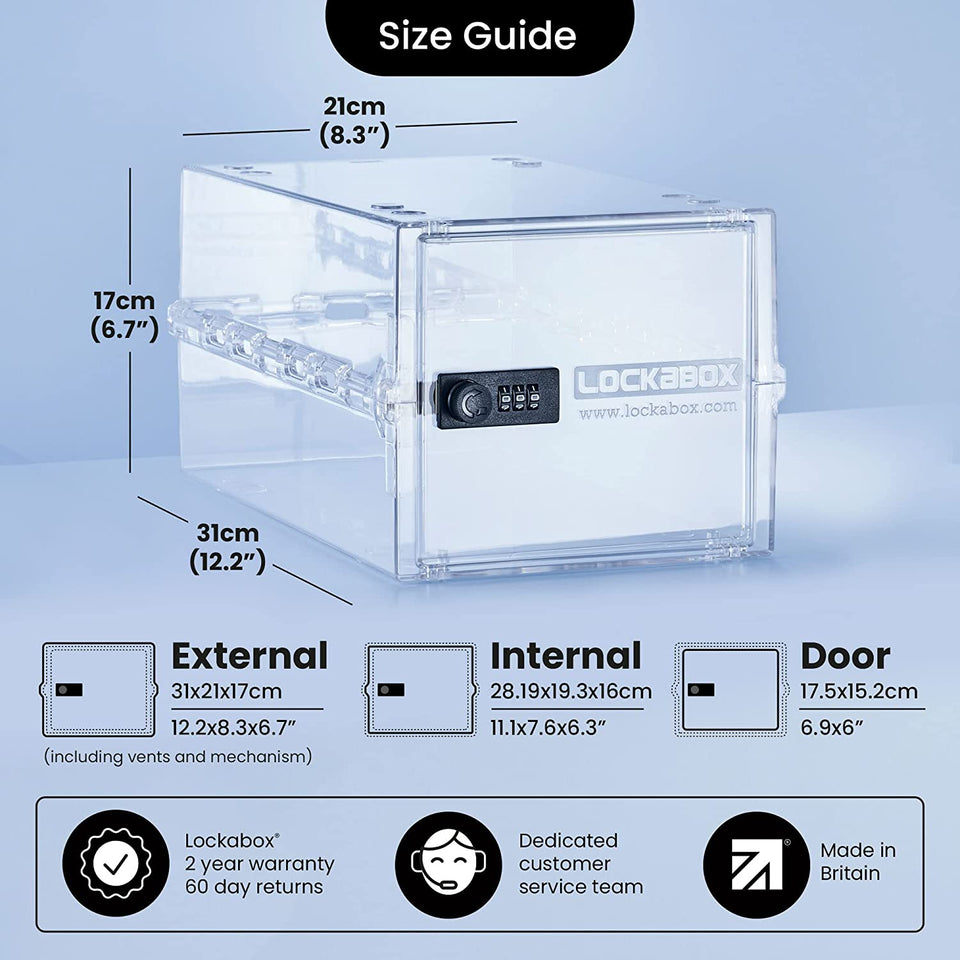 One™ | Compact and Hygienic Lockable Box for Food, Medicine, Tech and Home Safety (Crystal)