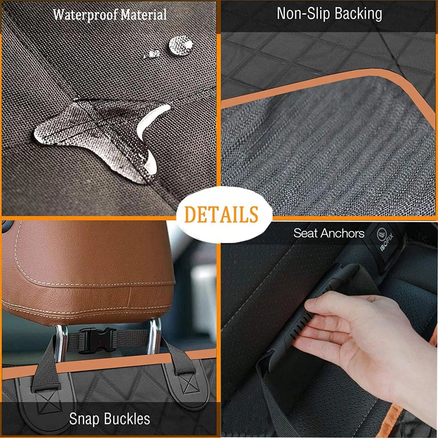 Dog Car Seat Cover Waterproof  View Mesh & Side Flaps & Dog Seat Belt Pattan Australia