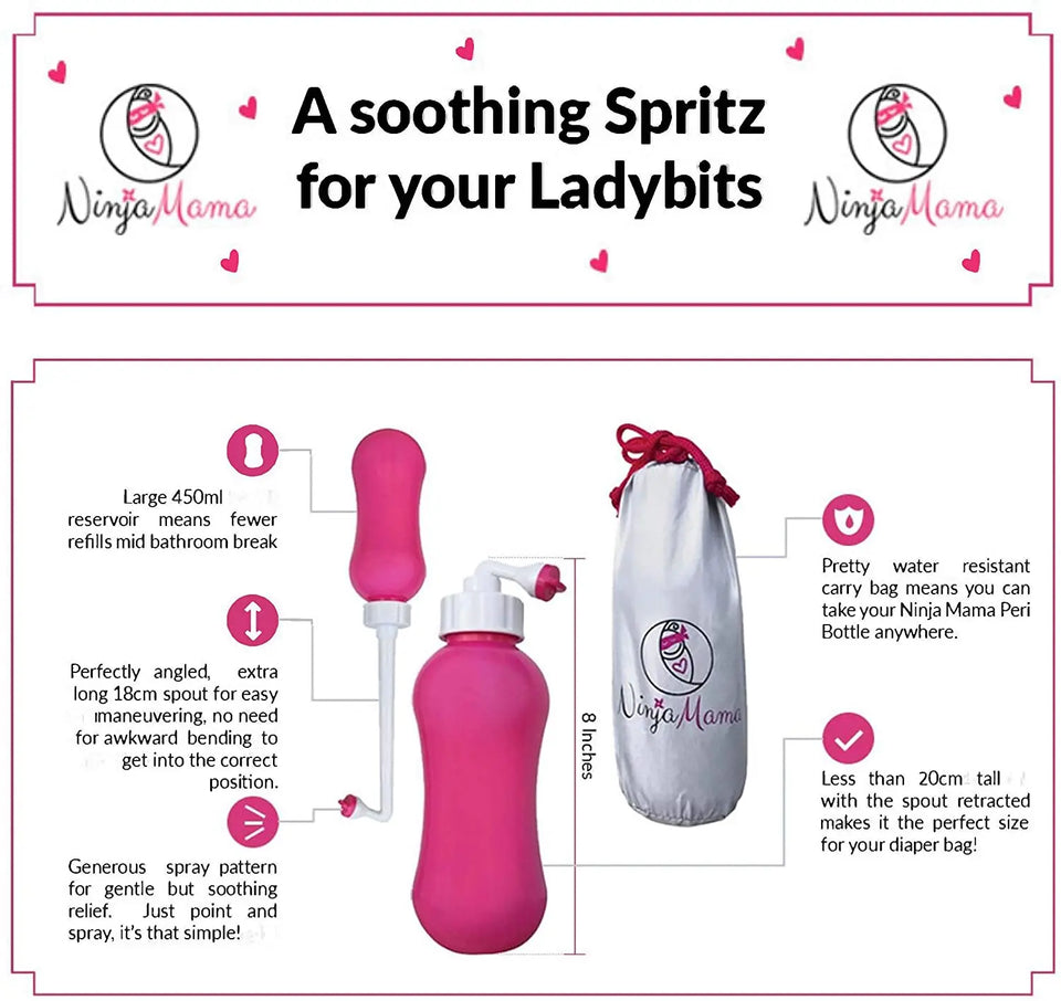 Post Partum 450ml Portable Perineal Bottle with Angled Spout Pattan Australia