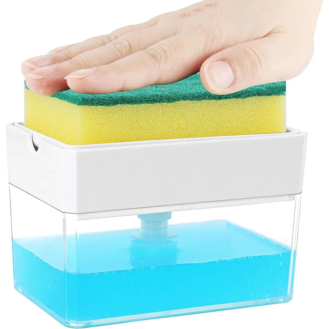 Albayrak 2-in-1 Soap Dispenser for Kitchen, Sponge Holder, Instant Refill, Durable & Rust proof 13 oz