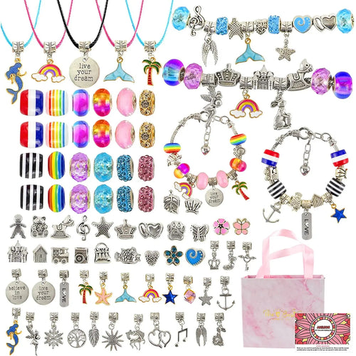 Jewellery Making Kit with Beads, Charms, Bracelets & Necklace String Pattan Australia