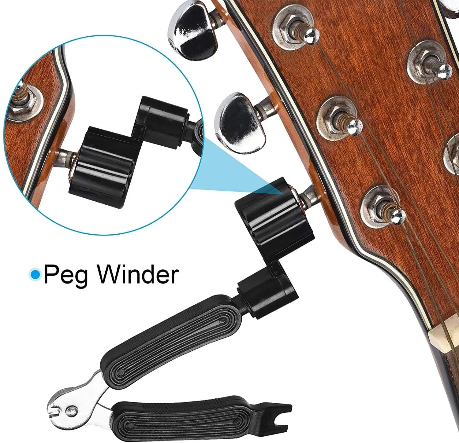 3 In 1 Multifunctional Guitar Maintenance Tool/String Peg Winder, String Cutter, Pin Puller Designed to Fit Most Guitars pattanaustralia